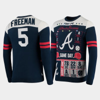 Men's Atlanta Braves Freddie Freeman Navy 2021 Ugly Light-Up Sweater Men's Atlanta Braves Freddie Freeman Navy 2021 Ugly Light-Up Sweater