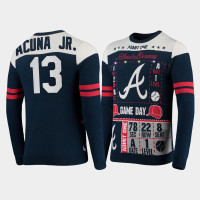 Men's Atlanta Braves Ronald Acuna Jr Navy 2021 Ugly Light-Up Sweater Men's Atlanta Braves Ronald Acuna Jr Navy 2021 Ugly Light-Up Sweater
