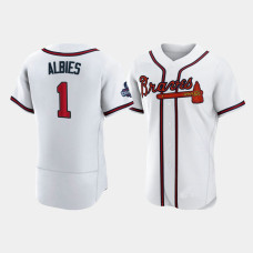 Official Men's Atlanta Braves Authentic Ozzie Albies White 2021 World Series Champions Jersey