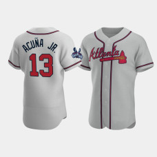 Official Men's Atlanta Braves Authentic Ronald Acuna Jr. Gray 2021 World Series Champions Jersey Official Men's Atlanta Braves Authentic Ronald Acuna Jr. Gray 2021 World Series Champions Jersey