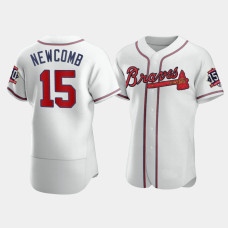 Men's Atlanta Braves World Series Sean Newcomb White 150th Anniversary Jersey Men's Atlanta Braves World Series Sean Newcomb White 150th Anniversary Jersey