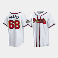 #68 Tyler Matzek Atlanta Braves Men's Replica 2022 Gold Program Jersey - White #68 Tyler Matzek Atlanta Braves Men's Replica 2022 Gold Program Jersey - White