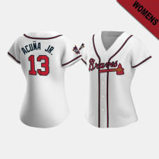 Women's Atlanta Braves #13 Ronald Acuna Jr. White 2021 All-Star Game Replica Jersey Women's Atlanta Braves #13 Ronald Acuna Jr. White 2021 All-Star Game Replica Jersey