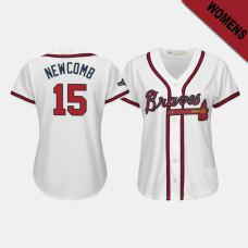Women's Atlanta Braves #15 Sean Newcomb 2019 Postseason White Official Cool Base Jersey Women's Atlanta Braves #15 Sean Newcomb 2019 Postseason White Official Cool Base Jersey