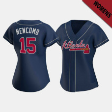 Women's Atlanta Braves Sean Newcomb #15 Navy Replica 2020 Alternate Jersey Women's Atlanta Braves Sean Newcomb #15 Navy Replica 2020 Alternate Jersey