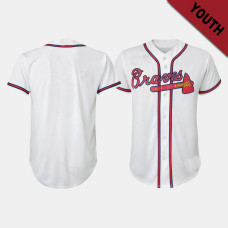 Youth Atlanta Braves White Replica Home Jersey