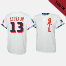 Youth Atlanta Braves Ronald Acuna Jr. #13 White 2021 All-Star Game Jersey Youth Atlanta Braves Ronald Acuna Jr. #13 White 2021 All-Star Game Jersey