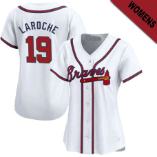 Adam LaRoche #19 Atlanta Braves Women's Home Jersey - White Limited