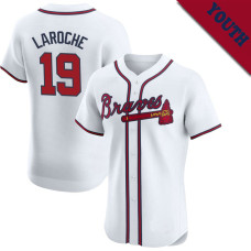 Adam LaRoche #19 Atlanta Braves Retired Player Youth Home Jersey - White Elite