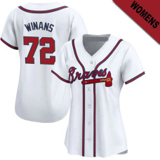 Allan Winans #72 Atlanta Braves Women's Home Jersey - White Limited