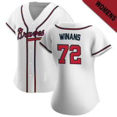 Allan Winans #72 Atlanta Braves Women's Home Jersey - White Replica
