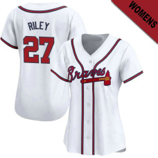 Austin Riley #27 Atlanta Braves Women's Home Jersey - White Limited