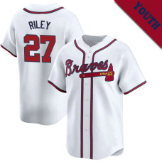Austin Riley #27 Atlanta Braves Youth Home Jersey - White Elite