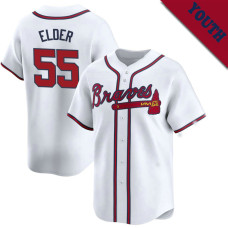 Bryce Elder #55 Atlanta Braves Youth Home Jersey - White Elite