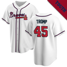 Chadwick Tromp #45 Atlanta Braves Youth Home Jersey - White Replica