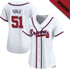 Chris Sale #51 Atlanta Braves Women's Home Jersey - White Limited