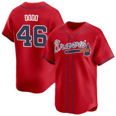 Dylan Dodd #46 Atlanta Braves Alternate Jersey – Red Limited