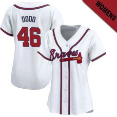 Dylan Dodd #46 Atlanta Braves Women's Home Jersey - White Limited