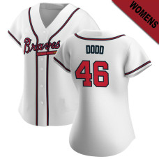 Dylan Dodd #46 Atlanta Braves Women's Home Jersey - White Replica
