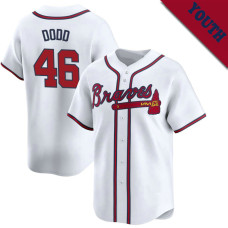 Dylan Dodd #46 Atlanta Braves Youth Home Jersey - White Elite