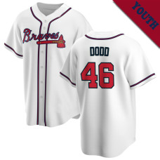 Dylan Dodd #46 Atlanta Braves Youth Home Jersey - White Replica