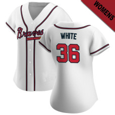 Eli White #36 Atlanta Braves Women's Home Jersey - White Replica