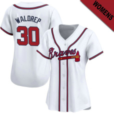 Hurston Waldrep #30 Atlanta Braves Women's Home Jersey - White Limited