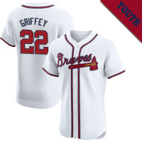 Ken Griffey Sr. #22 Atlanta Braves Retired Player Youth Home Jersey - White Limited Ken Griffey Sr. #22 Atlanta Braves Retired Player Youth Home Jersey - White Limited