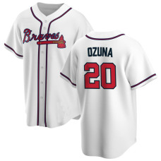 Marcell Ozuna #20 Atlanta Braves Home Jersey - White Replica
