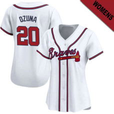 Marcell Ozuna #20 Atlanta Braves Women's Home Jersey - White Limited