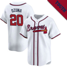 Marcell Ozuna #20 Atlanta Braves Youth Home Jersey - White Elite