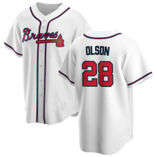 Matt Olson #28 Atlanta Braves Home Jersey - White Replica Matt Olson #28 Atlanta Braves Home Jersey - White Replica