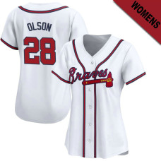 Matt Olson #28 Atlanta Braves Women's Home Jersey - White Limited