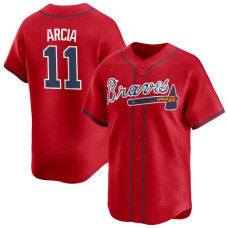 Orlando Arcia #11 Atlanta Braves Alternate Jersey – Red Limited