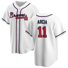 Orlando Arcia #11 Atlanta Braves Home Jersey - White Replica