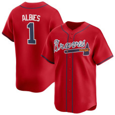 Ozzie Albies #1 Atlanta Braves Alternate Jersey – Red Limited