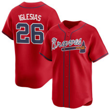 Raisel Iglesias #26 Atlanta Braves Alternate Jersey – Red Limited