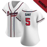 Ron Gant #5 Atlanta Braves Women's Home Jersey - White Replica Ron Gant #5 Atlanta Braves Women's Home Jersey - White Replica