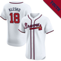 Ryan Klesko #18 Atlanta Braves Retired Player Youth Home Jersey - White Limited